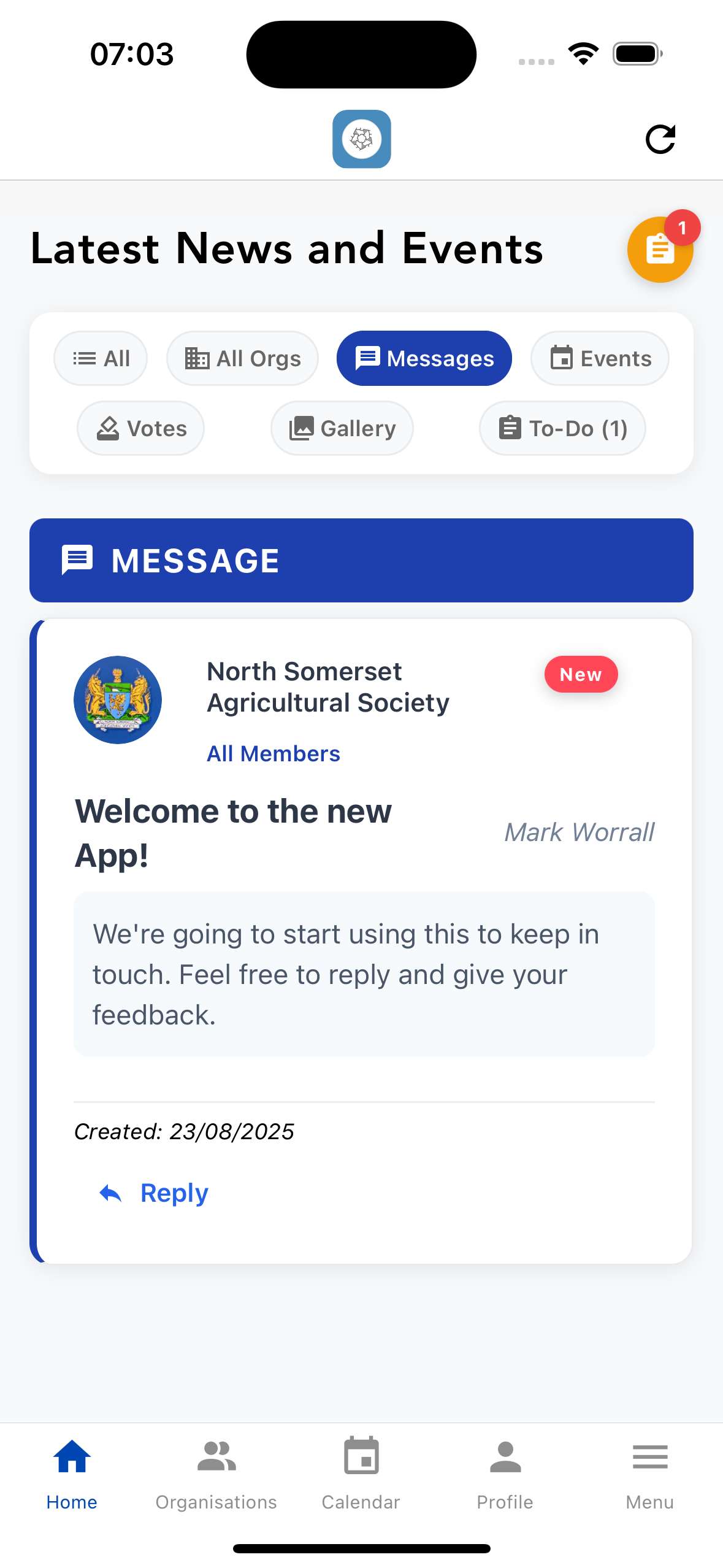 The Society App - Message Filtering